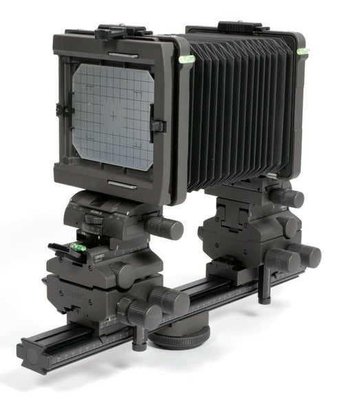 Image of Cambo Ultima D 4X5 camera with upgraded back and extension rail