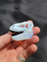 Image 2 of Ghost T-Rex skull pendant.