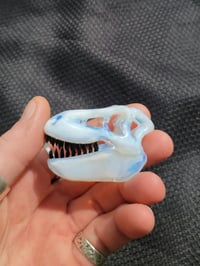 Image 4 of Ghost T-Rex skull pendant.