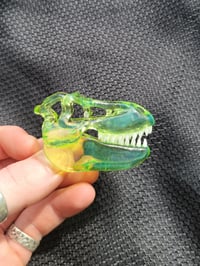 Image 1 of Opal lime T-Rex skull pendant 💚