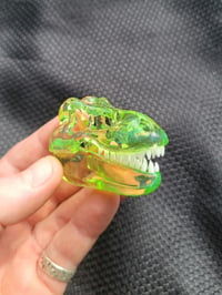 Image 2 of Opal lime T-Rex skull pendant 💚