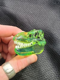 Image 3 of Opal lime T-Rex skull pendant 💚