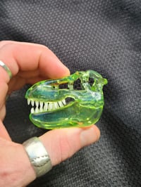 Image 4 of Opal lime T-Rex skull pendant 💚