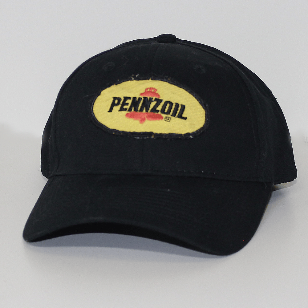 Image of Pennzoil Black Strapback Dad Hat