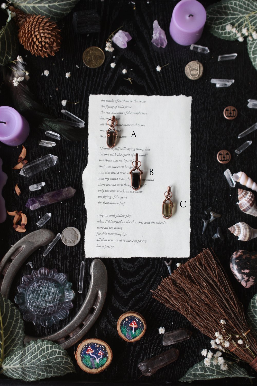 small smoky quartz point necklace