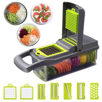 Upgrade Multifunction Vegetable Cutter Kitchen Gadgets Garlic Press Steel Blade Potato Peeler Carrot