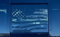 Image 2 of Sliding Window  Distressed American Flag Decal 2009-2024 RAM