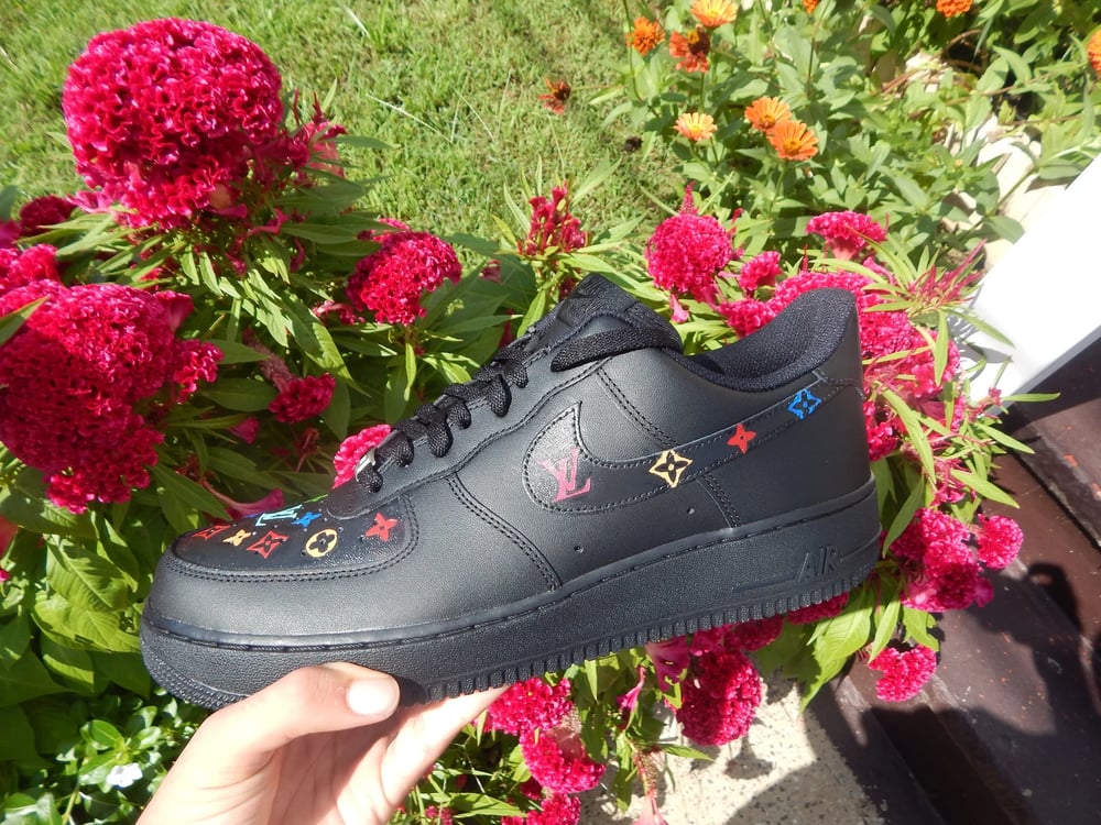 Black Colorful Lu Air Force Ones