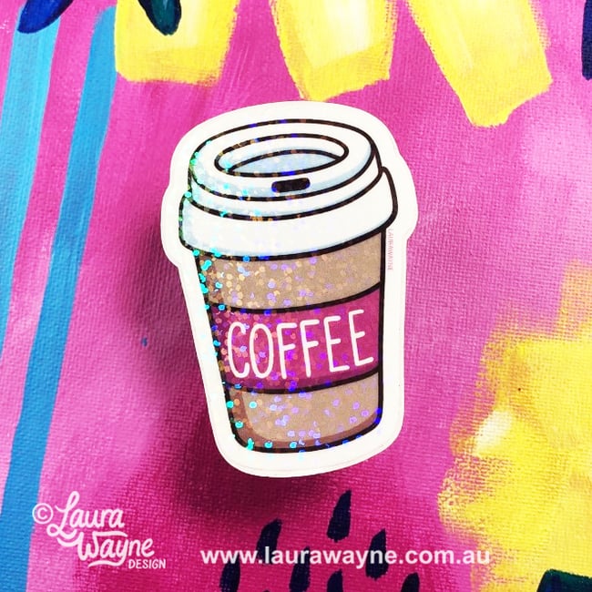 Coffee Holographic Sticker