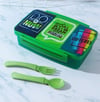 Motivational Lunch Box with Spoon and Fork Green