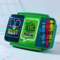 Image 2 of Motivational Lunch Box with Spoon and Fork Green