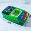 Motivational Lunch Box with Spoon and Fork Green