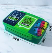 Image 3 of Motivational Lunch Box with Spoon and Fork Green