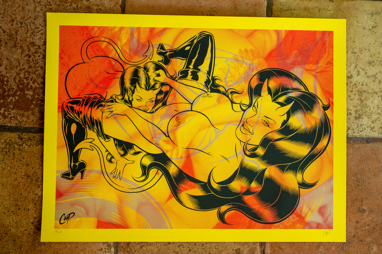 Image of 2 DEVIL GIRLS Silkscreen Print