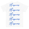 7 FIGURES STACKED FIGURES TEE WHITE/BLUE