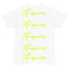 7 FIGURES STACKED FIGURES TEE WHITE/HIGHLIGHTER