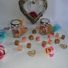 Homemade fudge wedding favour mini jars