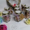 Homemade fudge wedding favour mini jars