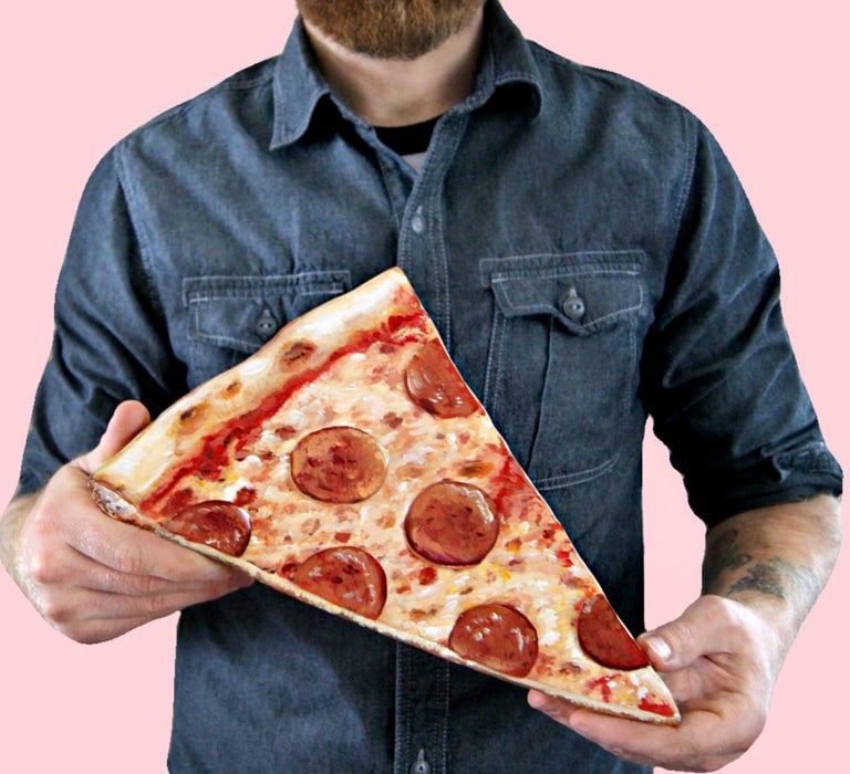 Image of Classic Pepperoni Pizza Slice Wood plaque