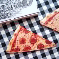 Image 3 of Classic Pepperoni Pizza Slice Wood plaque