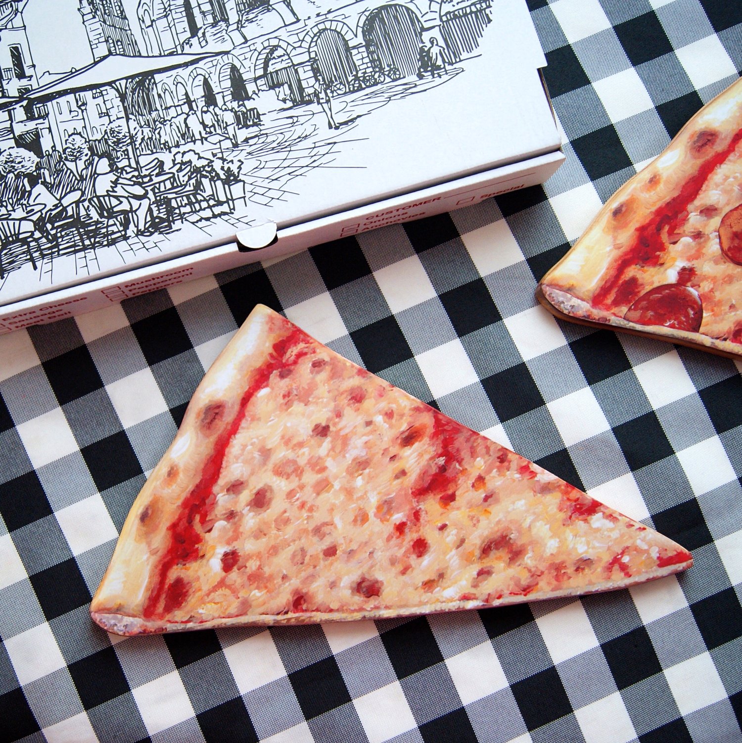Image of Classic Plain Pizza Slice wood plaque