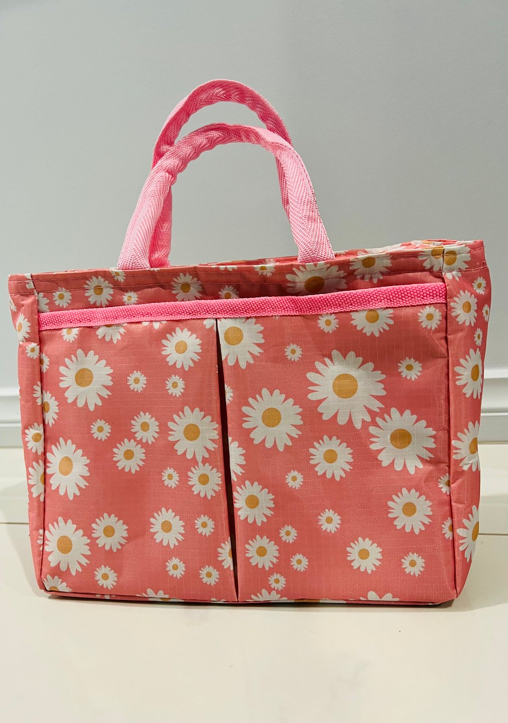 Daisy Insulated Small Light Lunch Bag Coral Pink