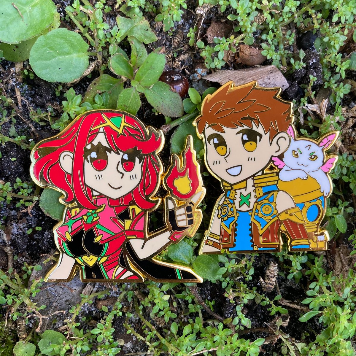 Xenoblade 2 Pyra And Rex Enamel Pins Joypendant 6430