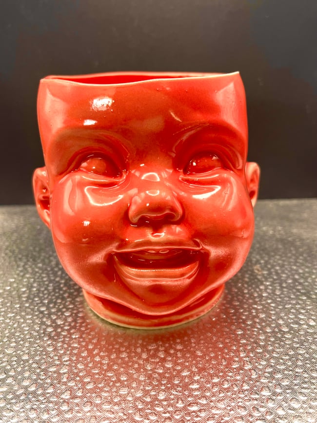 Pink Baby Head Planter with Drainage