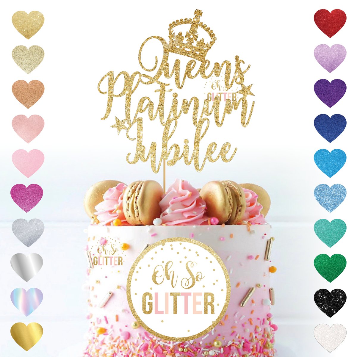 Queens Platinum Jubilee Cake Topper Oh So Glitter