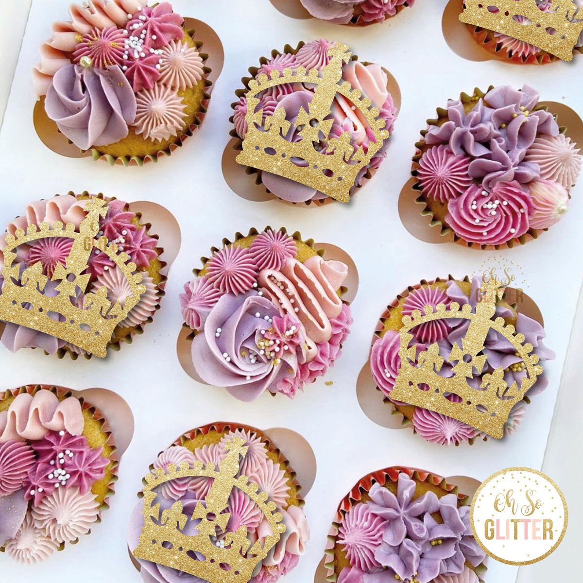 Queens Platinum Jubilee Crown Cupcake Toppers Oh So Glitter