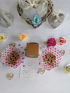 Homemade fudge filled heart windowed box wedding favours
