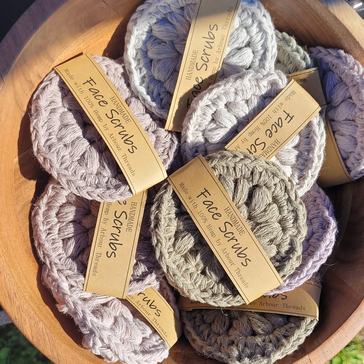 100 Hemp Face Scrubs/Rounds Roots + Raven