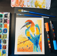 Image 2 of Shutterstock bird with watercolors