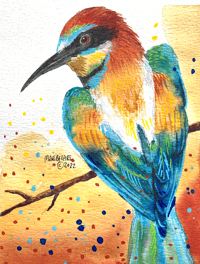 Shutterstock bird with watercolors print