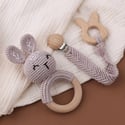 The Crochet Bunny Rattle & Dummy Clip Set