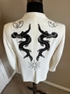 Custom Maritime Chainstitched Men’s Vintage Sport Jacket - Ivory/Black