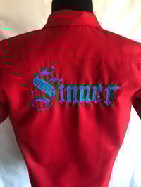 Image 2 of Custom “Sinner” Chainstitched Work Shirt