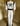 80s Vtg White &amp; Black Jumpsuit with Skull and Crossbones Chainstitch Embroidery