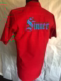 Image 4 of Custom “Sinner” Chainstitched Work Shirt