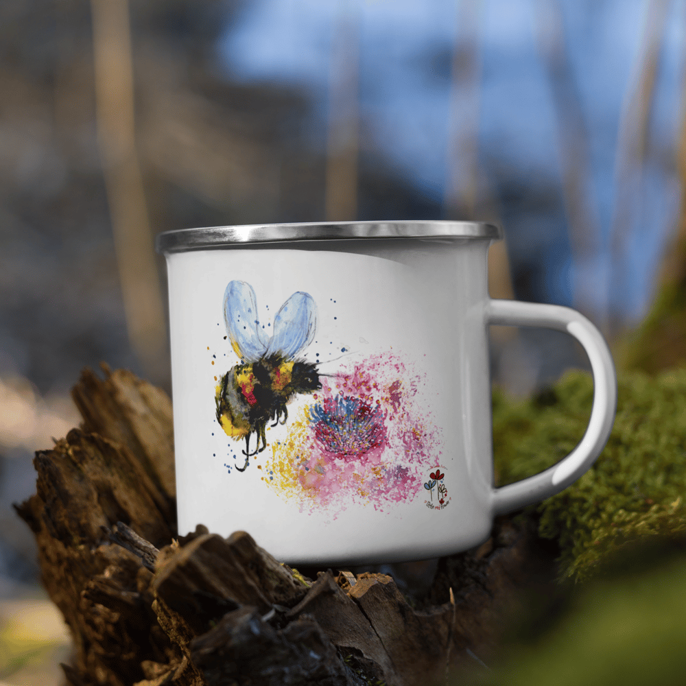 Image of Queen BumbleBee - Noch brumm ich Enamel Mug