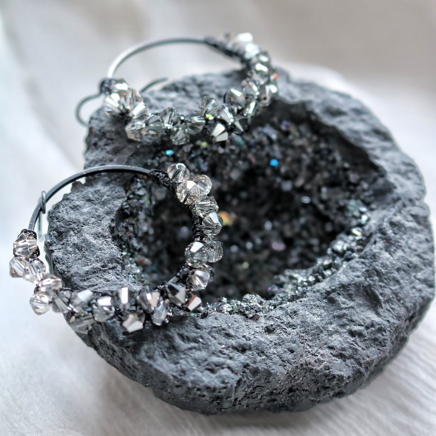 Image of DRUZY Earrings - Hematite