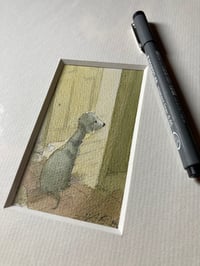 Image 2 of Bedlington in Doorway (ORIGINAL)