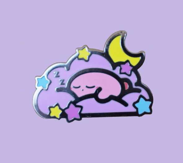 Kirby on a Cloud Pin