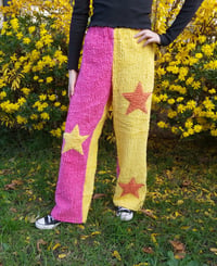 Image 2 of Chenille Star Pants Medium - pink/yellow 