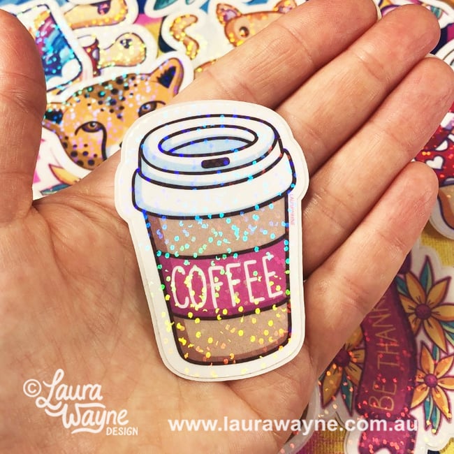 Coffee Holographic Sticker