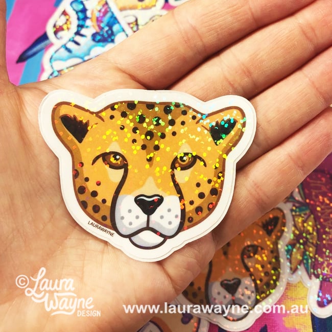 Holographic Cheetah Sticker