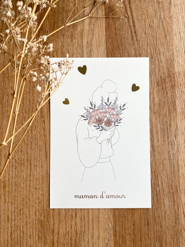Image of Carte - Maman d’amour doré 