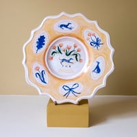 Image 1 of Romantic Vase Plate - Cobalt Motifs