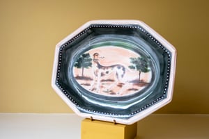 Image of Oval Sighthound Painting - Romantic Platter