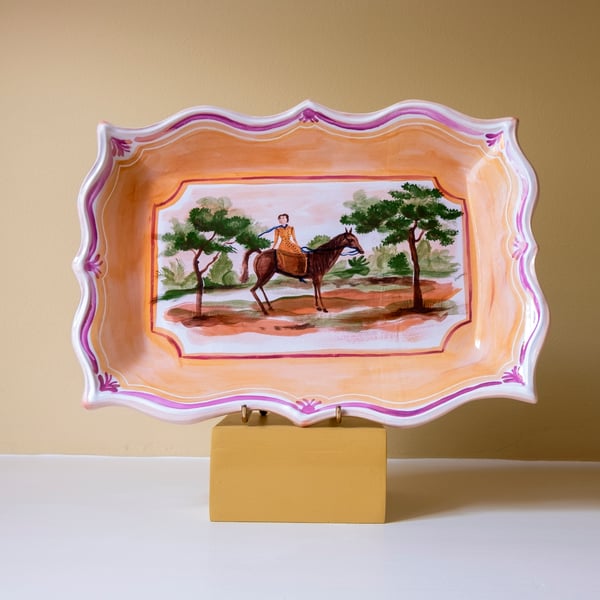 Image of Roaming the Woods - Romantic Platter with Pink Lustre
